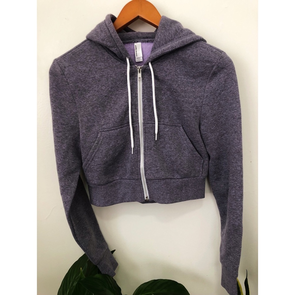 American Apparel zip up cropped hoodie